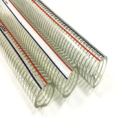 China manufacture transparent pvc steel wire spiral reinforced water hose for sale