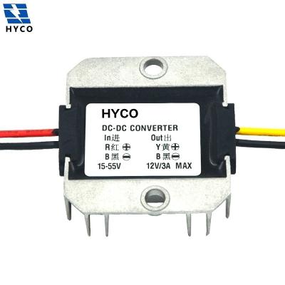 China Vehicle DC-DC 24V36V48V (15-55V) to 12V 1A-3A Step Down Transformer Power Supply for 12V Car CCTV DVR System for sale