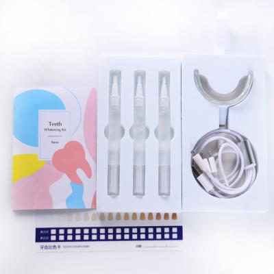 China Cold Light Whitening Clean Brand Private Label USB Easy White Teeth Whitening Kits With Led Light And Gels for sale