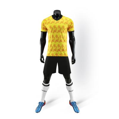 China Quick Dry Sublimated Made Football Uniform Latest Simple Football Shirts Design Football Wear for sale