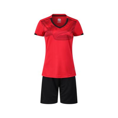 China Quick Dry Good Quality Red Sublimation Women Soccer Uniform Set for sale