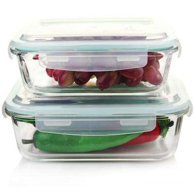 China Amazon Hot Sale borosilicate glass bowl disposable glass food container with good seal food grade lid for sale