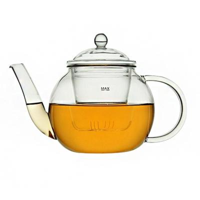 China Sustainable Eco - Friendly Transparent Glass Teapots Customized Small Teapot Bloom And Glass Loose Leaf Tea Maker Set for sale