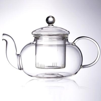 China WITH LID 6 Wholesale Borosilicate Teapot Heat Resistant Glass Tea Gift Set With Steel Infuser Filter Strainer And Warmer Glass Teapot for sale