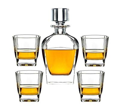 China Stocked Handmade Handmade Decanters and Set Crystal Glass Liquor Bottle Whiskey Karaf Glass Whiskey Glass Set for sale