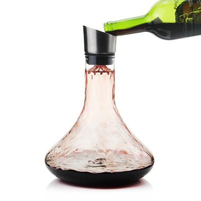 China For Wine 1800ML Crystal Glass Wine Decanter Hand Made With Stainless Steel Filter Drying Rack Cleaning Ball for sale