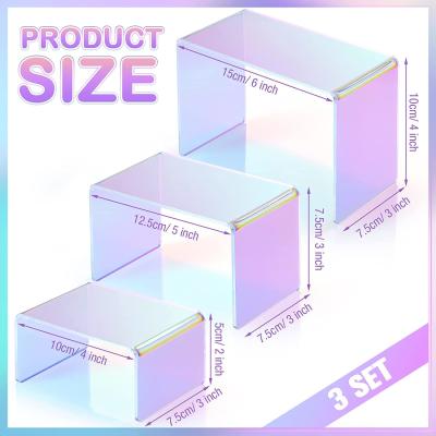 China 9 Iridescent Set Acrylic Display Risers , Sturdy Acrylic Candy Display for sale