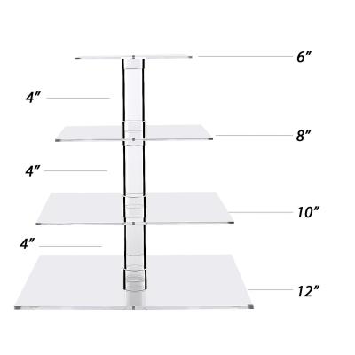 China 3 Tier 4 Tier 5 Tier Acrylic Cupcake Stand Display High Strength And Stability for sale