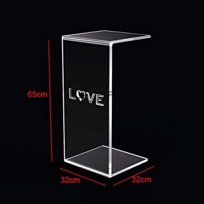 China Square Acrylic Display Frame OEM ODM Acrylic C Shaped Side Table for sale