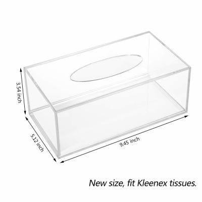 China Rectangular Hotel Acrylic Display Box Clear Plastic Tissue Box Holder for sale