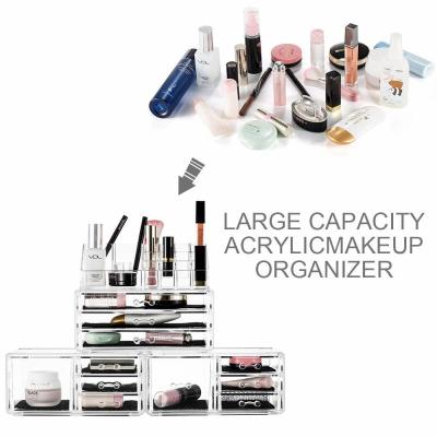 China OEM ODM Large Acrylic Display Box Cosmetic Storage Box Organizer 4 Pieces Set for sale