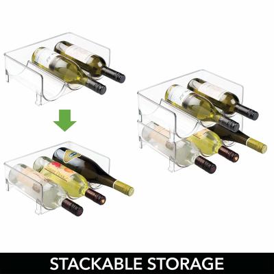 China Contemporary Stackable Acrylic Wine Bottle Holder For Kitchen Countertops for sale