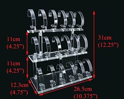 China 3 Tier Acrylic Watch Stand Holder Removable Silk printing logo for sale