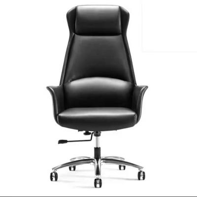 China Personal Computer Adjustable Leather Chair Conference Executive Modern Simple Boss Office Easy (Height) Swivel Chair for sale