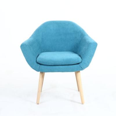 China Modern Western Style Home Upholstered Wooden Foot Cotton Velvet Lounge Chair for sale