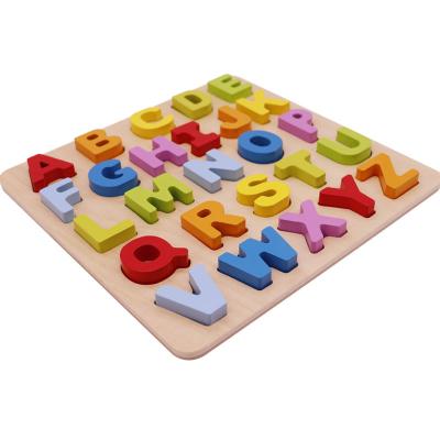 China Eco - Friendly Educational Games Toys Early Childhood Wooden Alphabet Puzzles for sale