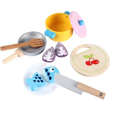 China Role Play Learning Popular Wooden Toys Kitchen Role Playing Play Cookware Sets Toys Nice Gifts For Kids for sale