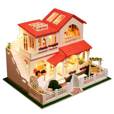 China Wooden Puzzle Toy Diy Doll House Miniature Room DIY TOY Amazon Top Seller Mini Doll Room for sale