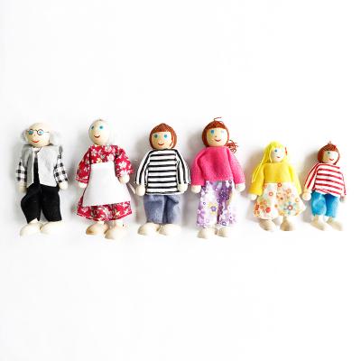 China Hot Selling Models Mini Wooden Toy Set of Various Doll Toy Amazon Dollhouse Family Dolls for Children for sale