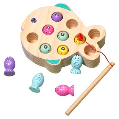 China Cute Design Apperance Wooden Toys Baby Toys Kids Game Wooden Magnetic Fishing Educational Toys for sale