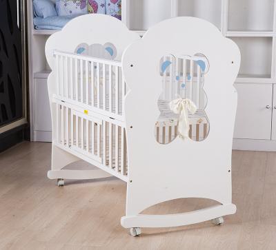 China Modern Wooden Solid Wood Crib Hutch Detachable Baby Hutches for Babies for sale