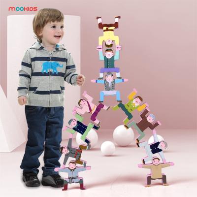 China Creative Funny Nature Touch Amazon Hotsaling Wooden Games Toys Stacking Tiles Wooden Balance Building Blocks For Toddlers for sale