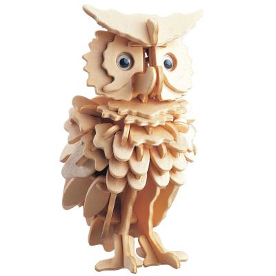 China 3D Building Owl Model Children&'s Diy 3D Creative Wooden Puzzle Free Shipping Children&'s Puzzle Toy for sale