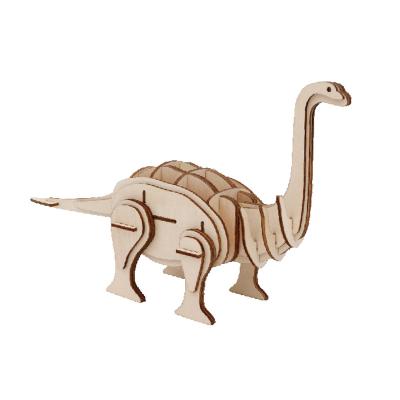 China 3D Building Wooden Jingsaw Puzzle Toy Assembled Dinosaur Model Diy Toy Kids 3D Free Shipping Creative Educational Game for sale