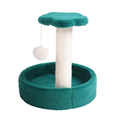 China Viable Single Post Cat Tree Sisal Cat Scratching With Hot Nest And Plush Lighter Toy for sale