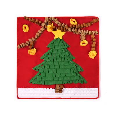 China Portable Viable Christmas Tree Gift Pet Fleece Training Sniff Protection Mat Dog for sale