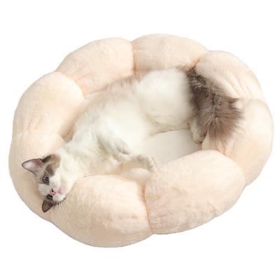 China RTS Breathable Flower Cloud Donut Cute Cat Travel Pet Beds Round Milk Bed Cat For Small Animal Pet Bed for sale