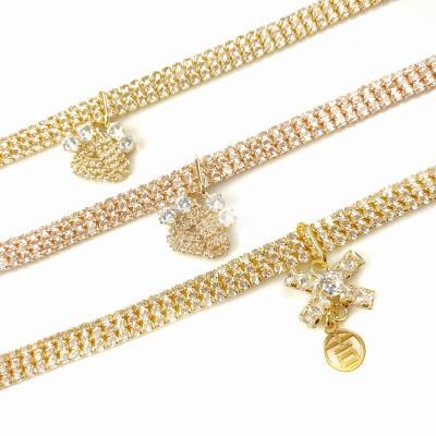 China Nice Looking Luxury Wholesale JEWELED Dog Chain Collar As Small Pet Gift for sale