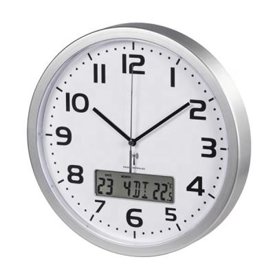 China LCD Calendar Wall Clock Digital Radio Wall Clock With Date And Temperature Display for sale