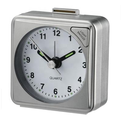 China Antique Style Classic Quartz Analog Mini Square Travel Alarm Clock Mini Desktop Table Alarm Clock for sale