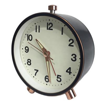 China Antique Style Rose Golden Metal Alarm Clock Classic Antique for Home Office Hotel Club for sale