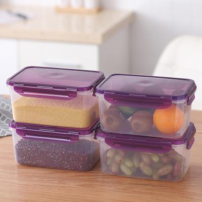 China Plastic Clear Freshness Preservation Food Storage Container With Lid Fridge Food Organizer Airtight Storage Bin for sale