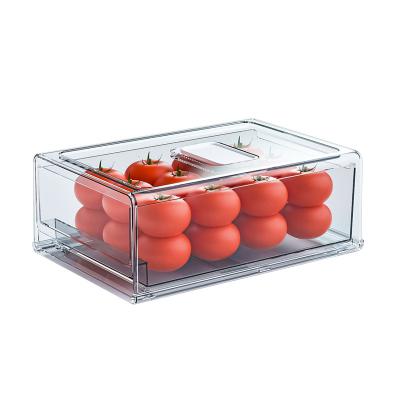 China Hot Selling Amazon Fridge Organizer Fresh Keeping Pull Out Egg Organizer For Plastic Fridge Organizer Bins Fridge Storage Box for sale