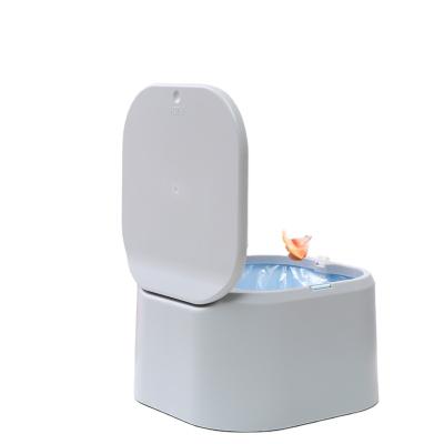 China Hot Selling Viable Amazon Plastic Mini Office Bedroom Kitchen Trash Can Push Trash Can for sale