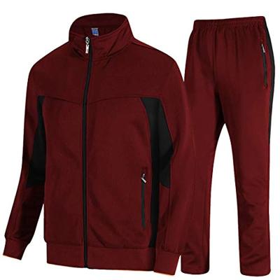 China Breathable Men 2 Piece Tracksuit Set Full Zipper Sweatsuit Equipment Jogger Sport Athletic Set for sale