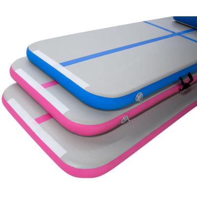 China Eco-friendly thickness PVC/DWF (double wall fabric) 10cm plastic portable inflatable fitness mat gym foldable mat for sale