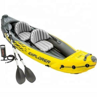 China Custom Professional Polyethylene UICE PVC Outdoor Fishing Rowing Boats Inflatable Double Person Kayak With Seat for sale