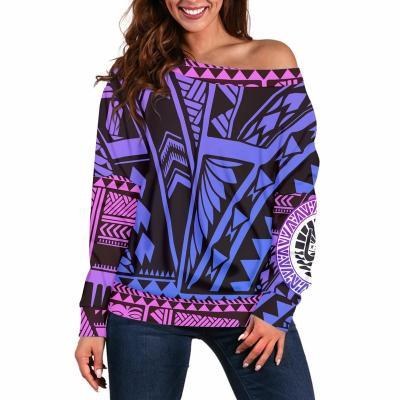 China wholesale Fashionable Pohnper Logo Tribal Printed Women's Long Sleeve T-Shirt Anti-Wrinkle T-Shirts Plus Size T-Shirts For Women for sale