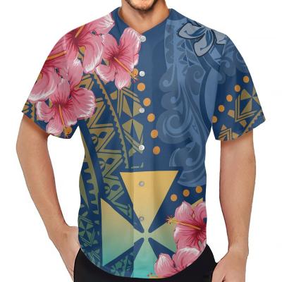 China Hibiscus Wallis And Futuna Tattoo Prints Anti-Wrinkle Dashiki Clothing Summer Mens Polynesian Tribal Sleeve Tank Top Shorts Adult Hibiscus Button Shirt for sale