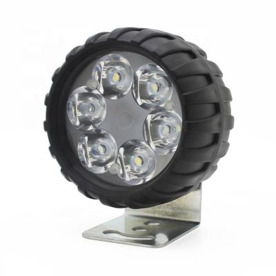 China PMMA Lens+ABS Motorcycle Universally Fitting External Led Headlights ABS 6led 12V Plastic Front Fog Lights Tire Shape For Motorbike for sale