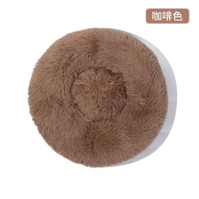 China Free Sample Best Custom Made Waterproof Washable Round Faux Fur Pet Bed Removable Non-slip Outdoor Cat Dog Bed Manufacturer for sale