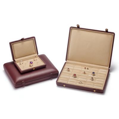 China Newest ROMI Hand Made Luxury PU Diamond Ring Earring Leather High-grade Unique Jewelry Storage Box For Jewelry Luxury for sale