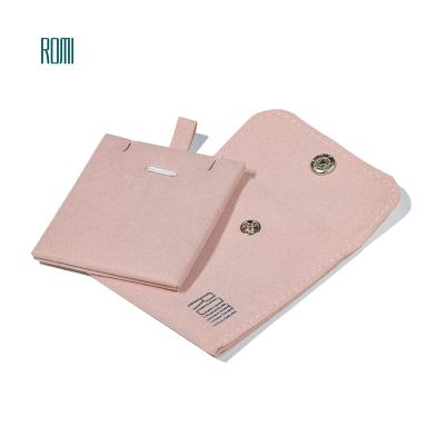 China Microfiber ROMI New Style Hot Selling Custom Printed Jewelry Pouch Pink Jewelery Pouch Jewelry Bag for sale