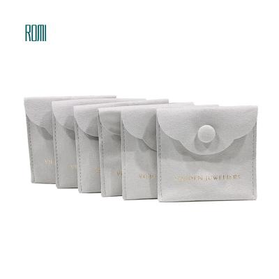 China Wholesale Simple Modern ROMI Logo Printed Custom White Bag Drawstring Pouches Gift Packaging Cosmetic Jewelry Packaging Bags for sale