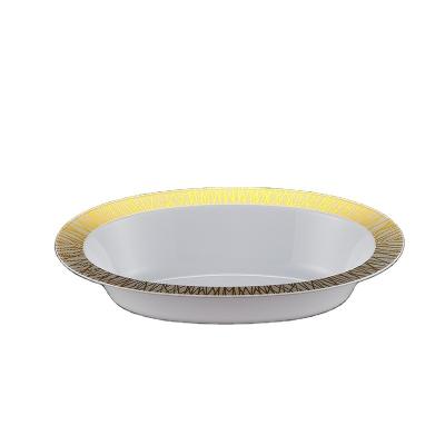 China Disposable New Custom Dinner Bowl Plastic Disposable Food Bowl For Hotel Restaurant Wedding Plate for sale