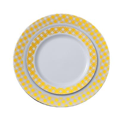 China Disposable Customized Plastic Plate Wholesale Wedding Charger Plates Disposable Food Container For Dinner for sale